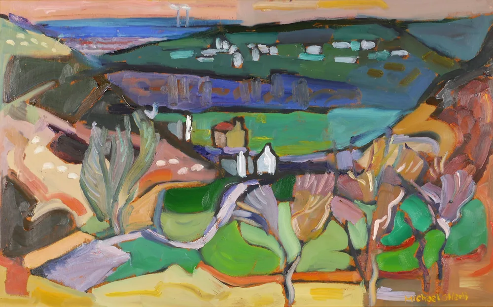 DUBLIN MOUNTAINS by Michael O'Neill, oil on board, sold Apr 2017