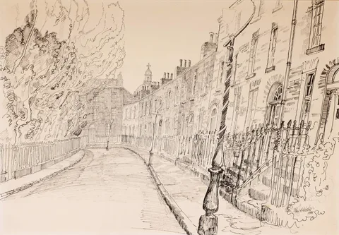 Liam C. Martin, MOUNTPLEASANT SQUARE, DUBLIN, 1976, ink