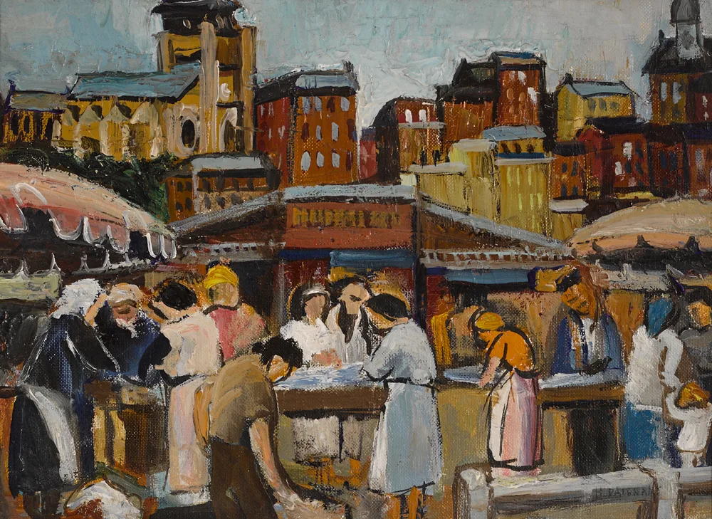 Héléne Paignant, FISH MARKET, HONFLEUR, FRANCE, oil on canvas