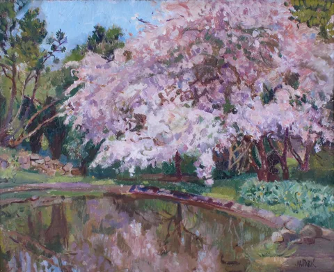 John Anthony Park, EASTER BLOOMS IN HAMPSHIRE, oil on panel