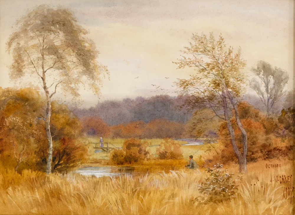RIVER LAGAN, COUNTY DOWN by Joseph William Carey, 1907, watercolour, sold Apr 2017