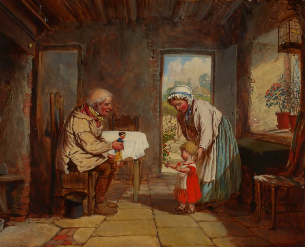 Henry Barston, THREE GENERATIONS, 1868, oil on board