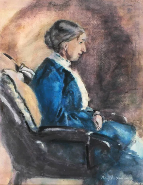 Amy Browning, STUDY FOR A PORTRAIT OF A WOMAN, watercolour