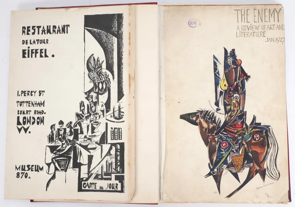 Wyndham Lewis, THE ENEMY. A REVIEW OF ART AND LITERATURE [VOL. I] JANUARY 1927, first edition in red leather boards