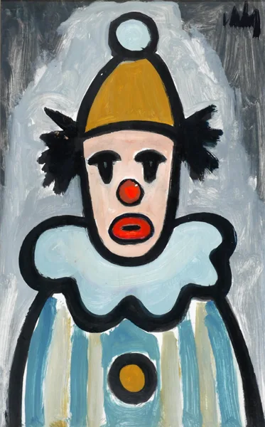 CLOWN by Markey Robinson, gouache, sold Dec 2016