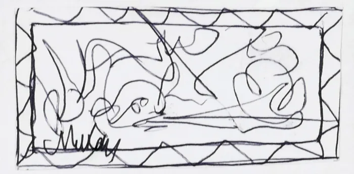 SKETCHES (A PAIR) by Markey Robinson, ink; (2), sold Dec 2016