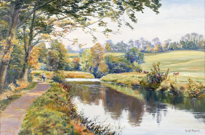 RIVER SCENE by Allan Ardies, oil on canvas, offered Dec 2016