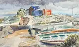 Violet McAdoo, HARBOUR WITH FIGURES