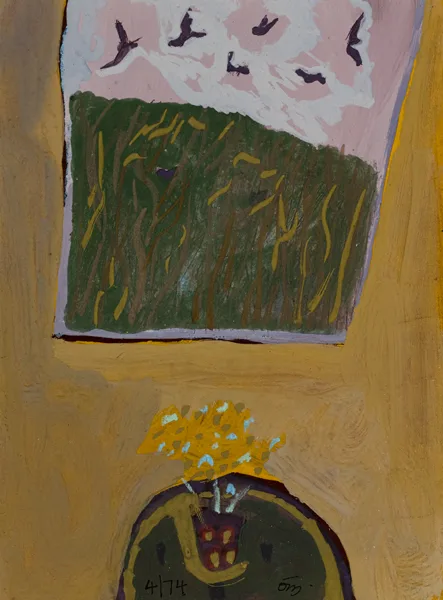 WINDOW by Tony O'Malley, gouache and pastel on paper, sold Dec 2016