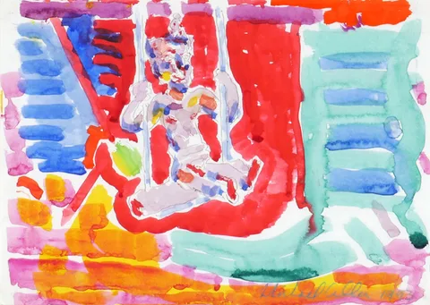 Michael Cullen, TERRACOTTA IDOL (ZACATECAS SERIES), 1993, gouache on paper