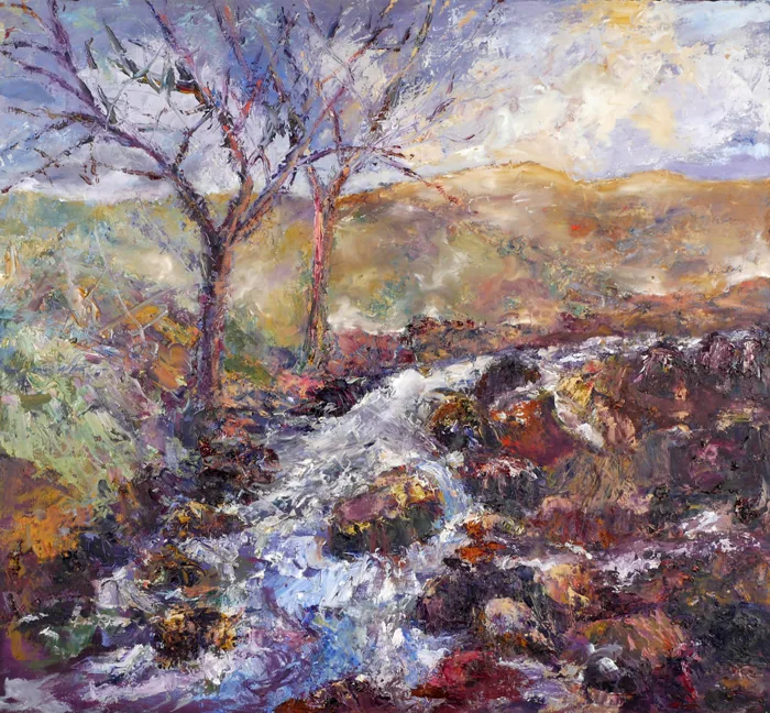 Joanne Byrne, VIEW IN THE DUBLIN MOUNTAINS, oil on board