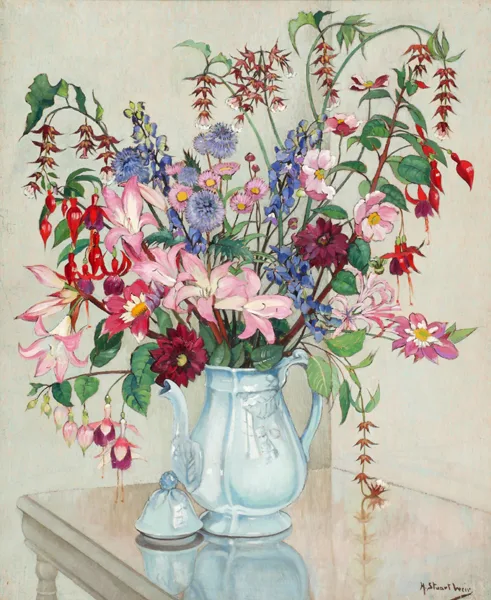 Helen Stuart Weir, FLOWERS IN A WINDOW, 1960, oil on board