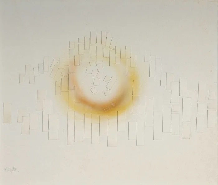 CAUSEWAY SERIES, NO. 8 by Richard Kingston, 1997, watercolour and collage on paper, offered Oct 2016
