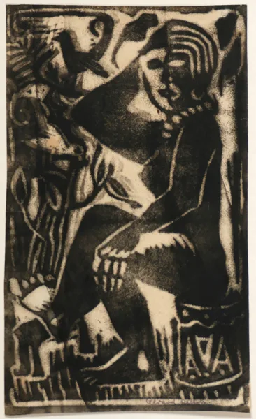 FEMALE FIGURE by Gerard Dillon, monoprint, sold Oct 2016
