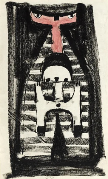 FIGURE by Colin Middleton, 1959, watercolour and charcoal, sold Oct 2016