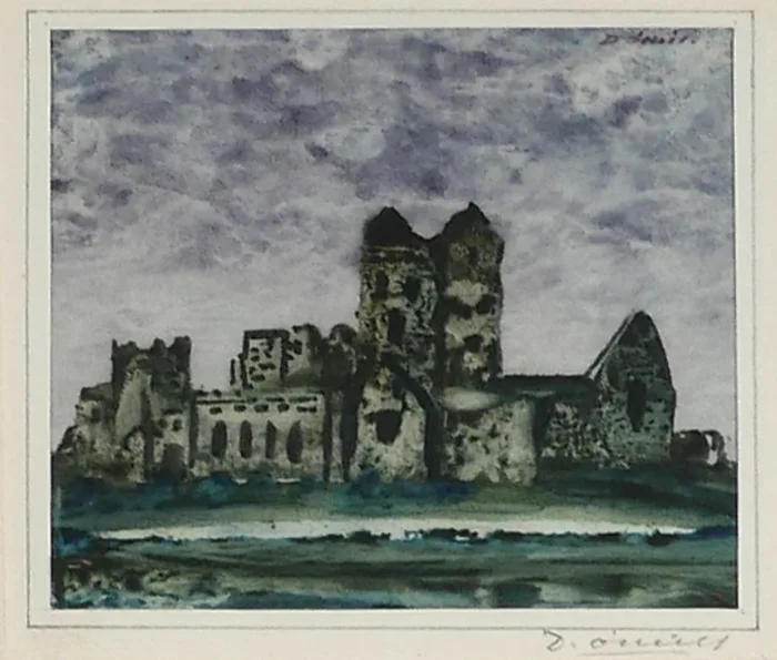 THE OLD ABBEY by Daniel O'Neill, watercolour, offered Oct 2016