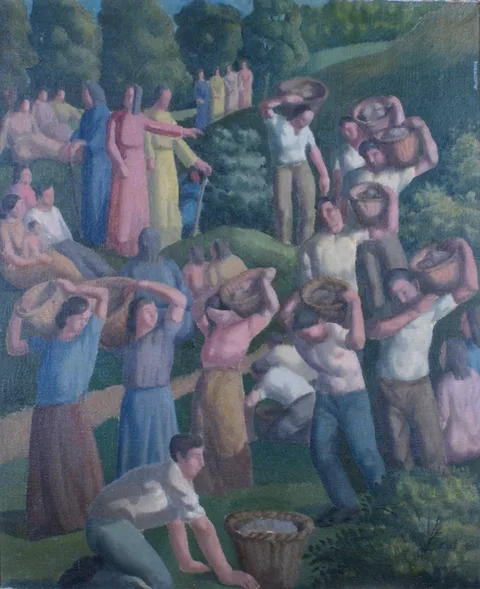 Thomas Saunders Nash, THE HARVEST, oil on canvas