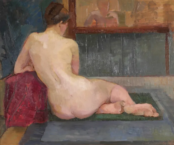 FIGURE STUDY by Jean Osborne, 1951, oil on board, sold Oct 2016