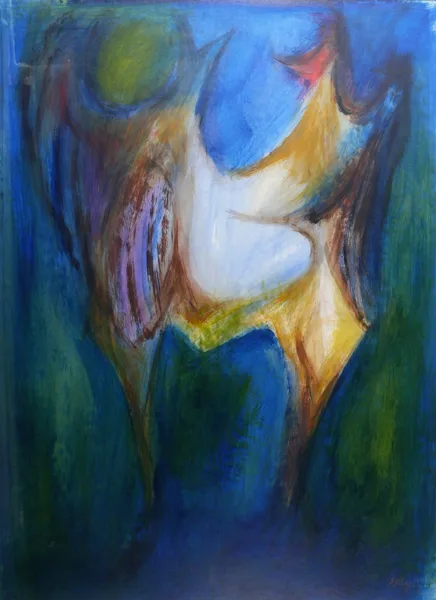 John Kelly, COCK, 1966, watercolour and mixed media laid on board