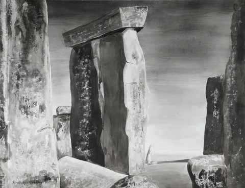 Maria Simonds-Gooding, UNTITLED [STANDING STONES], ink and wash on paper