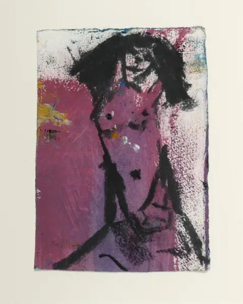 UNTITLED [FIGURE] by Basil Blackshaw, oil on paper, sold Oct 2016