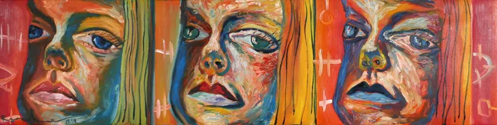 UNTITLED [THREE FACES] 1999 by Mark (Rasher) Kavanagh, oil on canvas, offered Oct 2016