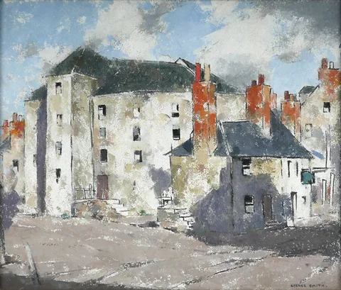 John Guthrie Spence Smith, OLD MILL, PERTH, SCOTLAND, oil on board