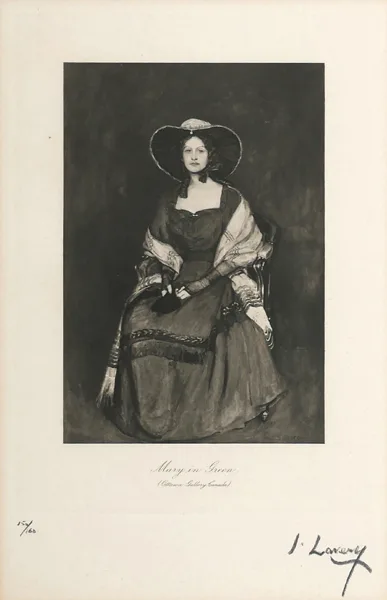 MARY IN GREEN by John Lavery, engraving; (no. 150 from an edition of 160), offered Oct 2016
