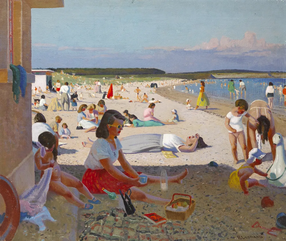 A HOT DAY IN RUSH, COUNTY DUBLIN by Patrick Leonard, oil on canvas, sold Sep 2016