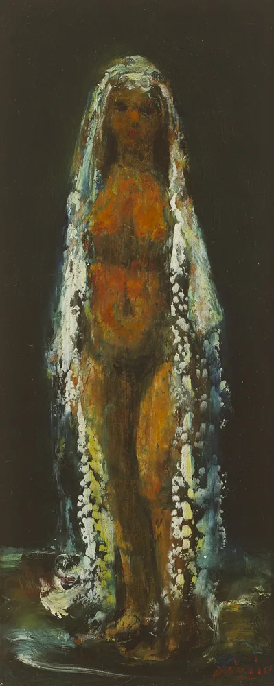 THE YOUNG BRIDE by Daniel O'Neill, oil on board, sold Sep 2016