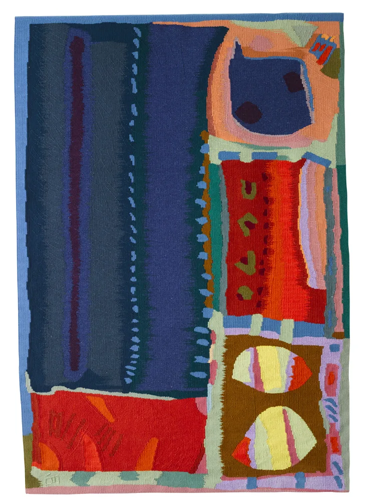 THE GROVE STUDIO by Tony O'Malley, 1983, Gobelin style woven tapestry, sold Sep 2016
