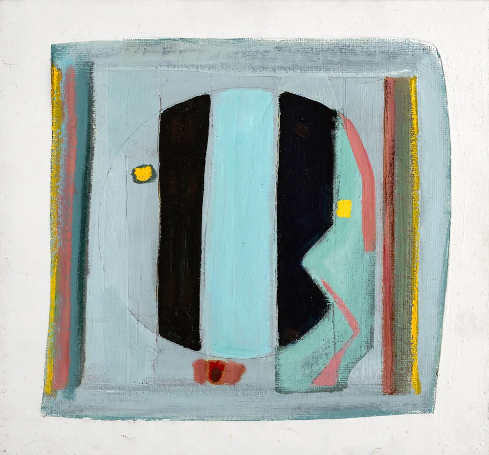 PAINTING by Tony O'Malley, 1977, oil on board; window mounted with hand-painted canvas, sold Sep 2016