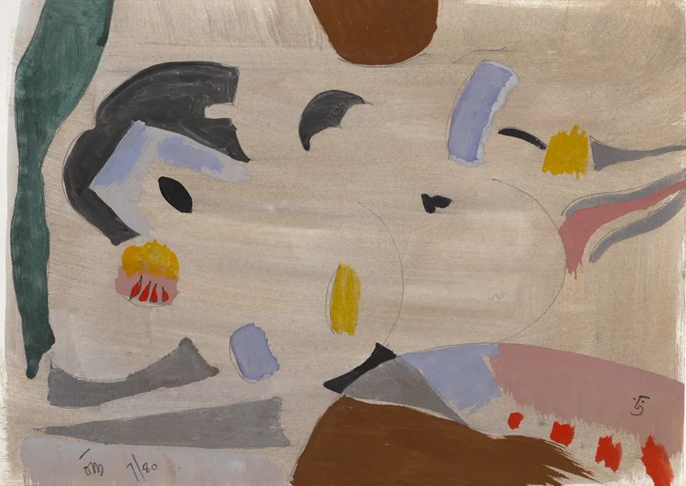 ABSTRACT by Tony O'Malley, 1980, gouache over watercolour and pencil, sold Sep 2016