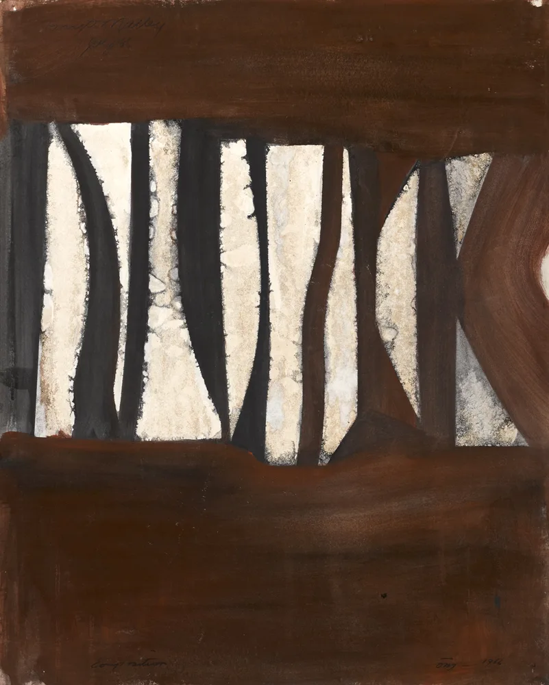COMPOSITION by Tony O'Malley, 1966, gouache, sold Sep 2016