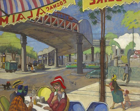 THE METRO, PARIS by Harry Kernoff, 1931, oil on board, sold Sep 2016