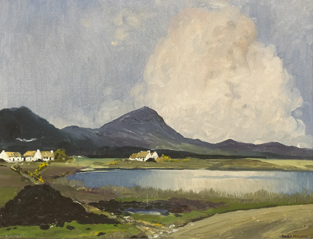 Flora Mitchell, A COUNTY MAYO LAKE, oil on canvas board