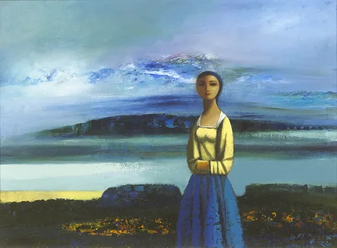 Daniel O'Neill, FIGURE IN A LANDSCAPE, oil on canvas