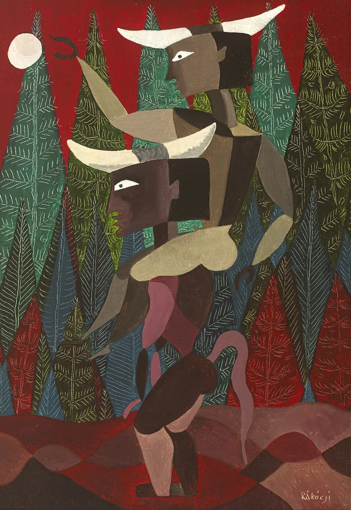 LE JEU DE LA LUNE by Basil Rakoczi, 1952, oil on canvas, sold Sep 2016
