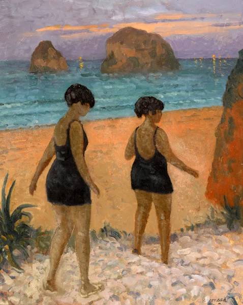 AFTER SUNSET, ALGARVE by Patrick Leonard, oil on board, sold Jul 2016