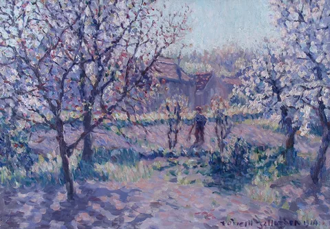 Frederick O'Neill Gallagher, FRUIT BLOSSOMS, 1914, oil on canvas