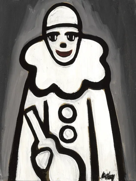 CLOWN by Markey Robinson, gouache, sold Jul 2016