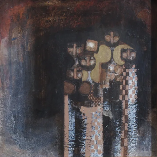 Brian Ferran, ABSTRACT, 1973, oil and metallic paint on board