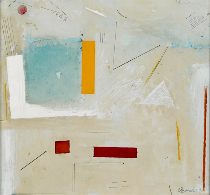 UNTITLED by Mike Fitzharris, 1991, oil on board, sold Jul 2016