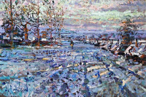 Arthur K. Maderson, JANUARY EVENING, BRITTANY, FRANCE, oil on board