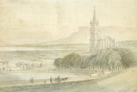 William Daniell, BALLYKELLY, COUNTY DERRY, pencil and watercolour