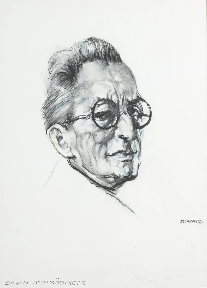 ERWIN SCHRÖDINGER by Seán Keating, 1955-1956, pencil, sold Feb 2016