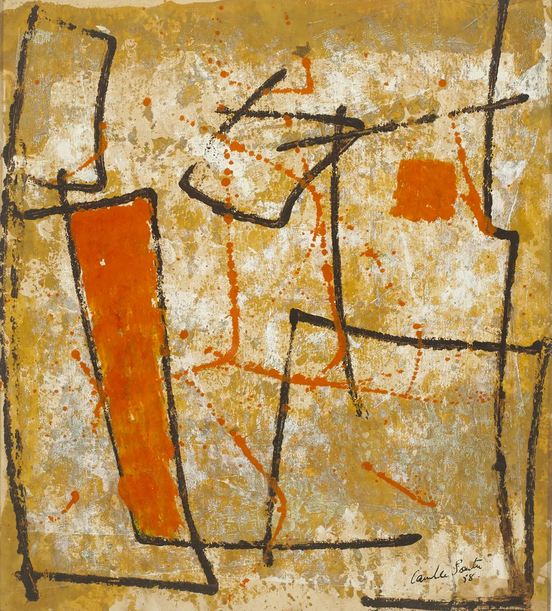 UNTITLED by Camille Souter, 1958, oil on paper, sold Feb 2016