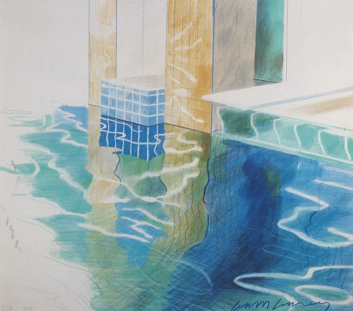 POOL by David Hockney, 1976, offset lithographic print, sold Feb 2016