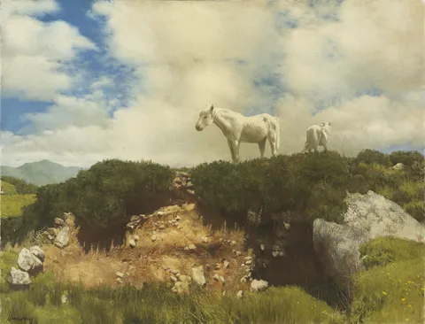 Patrick Hennessy, THE WILD PONIES OF CONNEMARA, oil on canvas