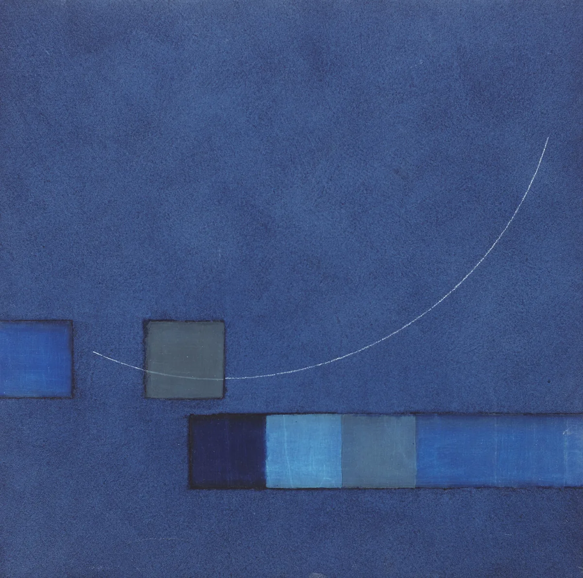 BLUE WOODNOTE 4M by Felim Egan, 2004, oil and mixed media element on wood, sold Feb 2016